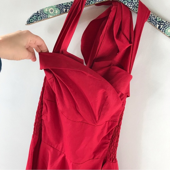 TRASHY DIVA Red Trixie Retro Vintage Rockabilly Style Swing Dress XS - Picture 4 of 9